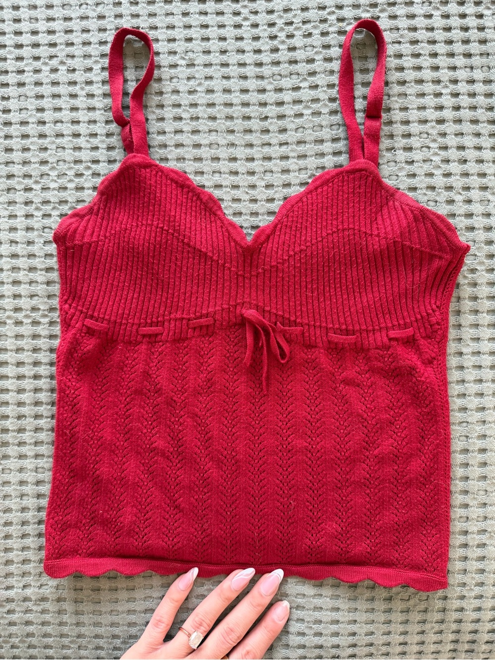 Red Soloist Tank Ribbed knit Cami Tank - Size XXS - Picture 2 of 2
